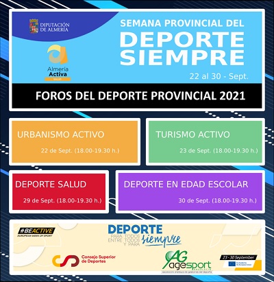 Almería y AGESPORT organizan los  Foros del Deporte provincial 2021