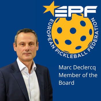 Marc Declercq, miembro de la Federación Europea de Pickleball
